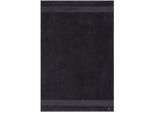 Badetuch LACOSTE "LLECROCO", schwarz (bitume), B:100cm L:150cm, Frottier, Obermaterial: 100% Baumwolle, Handtücher, Badetuch, mit Label-Applikationen