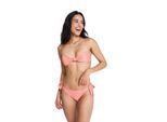 Bikini-Hose ROXY "Wavy Baby Tie-Side Tanga", Damen, Gr. L, US-Größen, rosa (rot orange), Obermaterial: 77% Polyester, 13% Nylon, 10% Elasthan., Badehosen Bikini-Hose