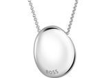 Kette mit Anhänger BOSS "NUGGET", silber (edelstahlfarben), Halsketten, Damen, Edelstahl, L: 50,5 B: 2mm, B:2mm