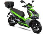 E-Motorroller GT UNION "e-Striker 45", schwarz (schwarz, grün, schwarz), Elektromotorroller, 45 km/h, Bosch-Motor, B:72cm H:118cm L:184cm