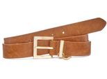 Hüftgürtel LASCANA "Hosengürtel, Anzuggürtel, Gürtel, Jeansgürtel", Damen, Gr. 95, braun (camel), Lederimitat, unifarben, Basic, Gürtel Hüftgürtel, für Jeans und Hosen mit elegantem Anhänger