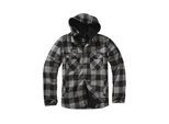 Anorak BRANDIT "Brandit Herren Lumberjacket Hooded", Herren, Gr. XL, schwarz-weiß (schwarz, charcoal), 100% Baumwolle, kariert, normal, ohne Ausschnitt, Jacken