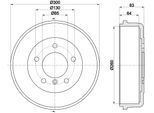 HELLA Bremstrommel 8dt355301141 Hinterachse für Mercedes ROVER