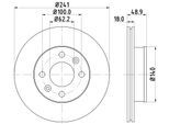 HELLA Bremsscheibe 8dd355112791 241mm 18mm für HYUNDAI KIA