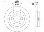 HELLA Bremsscheibe PRO 8dd355118231 284mm 10mm für HYUNDAI