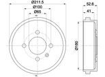 HELLA Bremstrommel 8dt355301561 Hinterachse für VW