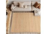 Teppich "Nalaya", natur, B:60cm H:10mm L:110cm, Baumwolle, Jute, SCHÖNER WOHNEN-KOLLEKTION, Teppiche, Teppich, Jute/Baumwolle, rustikale Haptik, Streifenoptik, Wohnzimmer