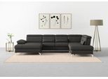 Wohnlandschaft SIT & MORE "Cabrio U-Form, B: 359 cm, mit Sitztiefen-, Arm- & Kopfteilverstellung", braun (mokka), B:359cm H:87cm T:230cm, Sofas, Wohnlandschaft, 3 Nierenkissen, Federkern, optional Bettfunktion und Stauraum