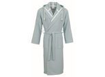 Unisex-Bademantel CARL ROSS "wash&wear" Gr. M, ocean blau, sanftes weiß, L:125cm, Baumwoll-Mix, Hausmäntel, Unisex-Bademantel, Kapuze