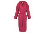 Unisex-Bademantel CARL ROSS "wash&wear" Gr. L, pink, intense rot, L:130cm, Baumwoll-Mix, Hausmäntel, Unisex-Bademantel, Kapuze