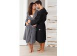 Unisex-Bademantel BRUNO BANANI "Robby, ideal für Sauna & Spa, Standardlänge & Überlänge" Gr. XS, grau, L:120cm, Walkfrottee, Hausmäntel, Unisex-Bademantel, Damen & Herren Bademäntel, Baumwolle, mit Taschen, Sauna, XS-3XL