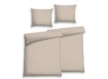 Bettwäsche FLORELLA "Uni beige Edel-Satin, 100% Baumwolle", beige, B/L: 140cm x 200cm, 2 Stk., 2 Stk., Satin, B/L: 70cm x 90cm, Satin, Obermaterial: 100% Baumwolle CO. Obermaterial: 100% Baumwolle CO., Bettwäsche, Bettwäsche