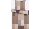 Bettwäsche HEINE HOME Gr. 3, beige, hellgrau, bedruckt, B/L: 155cm x 220cm, Renforcé, B/L: 80cm x 80cm, 2, Renforcé, 100% Baumwolle, Bettwäsche, Bettwäsche