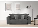 2-Sitzer INOSIGN "BEATRICE, erhältlich in trendigen Stoffoptionen, B/T/H: 143/73/92 cm", grau (anthrazit), B:195cm H:92cm T:107cm, Sofas, 2-Sitzer, In hochwertiger Verarbeitung, incl. 2 großen Zierkissen in Korpusfarbe