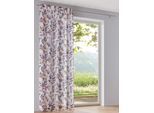 Gardine HEINE HOME Gr. 4, bunt (natur, violett), B:135cm H:245cm, Leinen, Polyester, Gardinen, Gardine