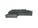 Carryhome Ecksofa, Dunkelgrau, Metall, 5-Sitzer, Füllung: Schaumstoff, Ottomane links, L-Form, einmalig seitenverkehrt montierbar, 329x227 cm, Rücken echt, Wohnzimmer, Sofas & Couches, Wohnlandschaften, Ecksofas