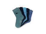 Kurzsocken SCHIESSER "Socken Legwear Kids 5er Pack", Mädchen, Gr. 23-26, blau (blau, mix), Obermaterial: 75% Baumwolle CO. 24% Polyamid PA. 1% Elasthan EL., Socken