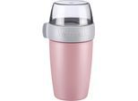 Mehrwegbecher WESTMARK, rosa, B:9,4cm H:19cm L:10,4cm, Kunststoff, Lebensmittelaufbewahrungsbehälter, Frischhaltebox Frischhaltedose, Joghurt-, Müsli-, Lunchbehälter, To Go, 200 + 500 ml, Made in Germany