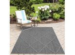 Outdoorteppich AYYILDIZ TEPPICHE "PATARA 4952", grau, B:80cm H:8mm L:150cm, Polypropylen, Teppiche, Outdoorteppich, Läufer / Pflegeleicht / Strapazierfähig / In- und Outdoor geeignet