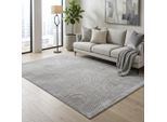 Teppich SEHRAZAT "Moda 1100, auch als Läufer", grau, B:120cm H:11mm L:170cm, Polyester, Polypropylen, Teppiche, Teppich, Kurzflor, grafisches Hoch Tief Muster, Wohnzimmer