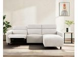 Ecksofa OTTO HOME "SKAANE Struktur, L-Form, 274 cm, manuelle/elektrische Relaxfunktion", beige, B:274cm H:100cm T:181cm, 100% Polyester, Sofas, Ecksofa, 274 cm, mit Kopfteilverstellung und man. oder elektr. Relaxfunktion