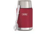 Thermobehälter THERMOS "ICON FOOD JAR, Thermobehälter für Essen, spülmaschinenfest", berry mat, H:18,43cm L:9,9cm Ø:9,9cm, Edelstahl, Kunststoff, Silikon, Lebensmittelaufbewahrungsbehälter, 0,71l, 10h heiß & 24h kalt, dicht & auslaufsicher, mit Löffel