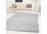 Hochflor-Teppich CARPET CITY "Shaggi uni 500" Gr. 7, grau, B:230cm H:30mm L:320cm, Kunstfaser, Teppiche, Läufer, Shaggy, Uni, Langflor, weich, Wohnzimmer, Schlafzimmer, Kinder