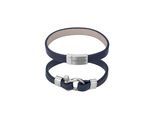 Armband Set PHILIPP BLANC "PBS10LS", dunkelblau, silber, Armbänder, Herren, 21cm / 19cm, Edelstahl Leder, Edelstahl, Leder