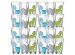 Kinderbecher RITZENHOFF & BREKER "Kindergläser Dino 200 ml 24er Set bunt", bunt, B:7cm H:10cm Ø:7cm, Glas, Trinkgefäße, Kinderbecher, Spülmaschinengeeignet