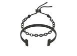 Armband MARC LAUDER "MS02BB", schwarz, Armbänder, Herren, Inner diameter 6cm/21,2cm, Edelstahl Leder, Edelstahl, Leder, Armband