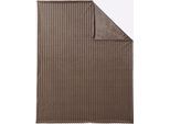 Plaid HEINE HOME, braun, B:150cm L:200cm, 100% Polyester, Wohndecken