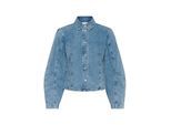 Hemdbluse KAFFE "Langarm-Hemd KAvallis", Damen, Gr. 40, blau (blau washed denim), Obermaterial: 99% Baumwolle CO. 1% Elasthan EL., Blusen Hemdbluse