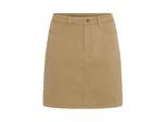Midirock KAFFE "Rock KAbrynn", Damen, Gr. 36, beige (washed petrified oak twill), Obermaterial: 100% Baumwolle CO., Röcke