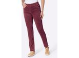 Cordhose CLASSIC BASICS, Damen, Gr. 24, Kurzgrößen, bordeaux, 85% Polyester, 12% Polyamid, 3% Elasthan, unifarben, Hosen Cordhose