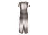 Midikleid KAFFE "Kleid KAellen", Damen, Gr. M, N-Gr, weiß (chalk, chocolate braun stripes), Obermaterial: 45% Polyester PES. 25% Baumwolle CO. 25% Viskose CV. 5% Elasthan EL., Kleider Midikleid