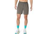 Laufshorts ASICS "ROAD 2-N-1 7IN SHORT", Herren, Gr. XXL, N-Gr, truffle grau, Web, Obermaterial: 100% Polyester, unifarben, Basic ca. Mitte Oberschenkel, Hosen, 2-in-1 Design, mit Eingrifftaschen, sportlicher Stil