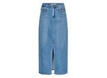 Jeansrock KAFFE "Denimrock KAandrea", Damen, Gr. 42, blau (light blau washed denim), Obermaterial: 65% Baumwolle CO. 24% Polyester PES. 10% Viskose CV. 1% Elasthan EL., Röcke Jeansrock