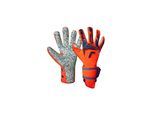 Torwarthandschuhe REUSCH "Attrakt Freegel Fusion", Damen, Gr. 9, orange (orange, blau), 44% Latex, 12% Polyester, 3% Polyamid, 21% Synthetik, 20% Gummi, Handschuhe, mit unübertroffenem Grip