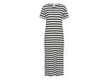 Midikleid KAFFE "Kleid KAellen", Damen, Gr. M, N-Gr, chalk, schwarz stripes, Obermaterial: 45% Polyester PES. 25% Baumwolle CO. 25% Viskose CV. 5% Elasthan EL., Kleider Midikleid