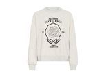 Sweatshirt KAFFE "Sweatshirt KAandrea", Damen, Gr. L, grau (light grau melange), Obermaterial: 50% Polyester PES. 50% Baumwolle CO., Sweatshirts Sweatshirt
