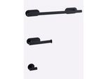 Badaccessoire-Set HEINE HOME, schwarz, Edelstahl, Badaccessoires-Sets