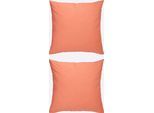 Bettwäsche HEINE HOME Gr. 1, orange (papaya), B/L: 135cm x 200cm, Perkal, B/L: 80cm x 80cm, 2, Perkal, 100% Baumwolle, Bettwäsche, Bettwäsche