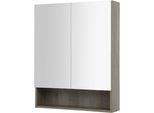 Spiegelschrank WELLTIME "Florenz", grau, B:60cm H:75cm T:16,2cm, MDF, Schränke, Spiegelschrank, 2 Türen
