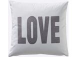 Kissenhülle, weiß, grau, B:40cm L:40cm, Polyester, 100% Polyester, Kissenbezüge, Kissenhülle