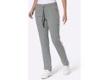 Jerseyhose CLASSIC BASICS, Damen, Gr. 24, Kurzgrößen, grau, meliert, 60% Baumwolle, 40% Polyester, gemustert, mehrfarbig, Hosen Jerseyhose