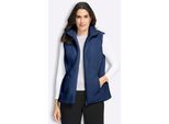 Fellimitatweste INSPIRATIONEN, Damen, Gr. 46, jeansblau, 100% Polyester, unifarben, Westen