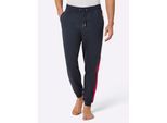 Jogginghose FEEL GOOD, Herren, Gr. 24/25, Unterbauchgrößen, marine, dunkelrot, 60% Baumwolle, 40% Polyester, unifarben, Hosen Jogginghose