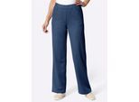 Schlupfhose CLASSIC BASICS, Damen, Gr. 24, Kurzgrößen, jeansblau, 100% Polyester, unifarben, Hosen Schlupfhose