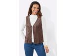 Lederimitatweste CASUAL LOOKS, Damen, Gr. 46, schoko, 90% Polyester, 10% Elasthan, unifarben, Westen