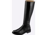 Stiefel HEINE, Damen, Gr. 35, schwarz, Glattleder, Leder, Rindsleder, Schuhe Stiefel